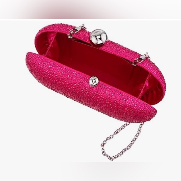 NINA Xio Fantasy Pink Glass Crystal Minaudiere Evening Clutch Handbag--NWT - Picture 9 of 15